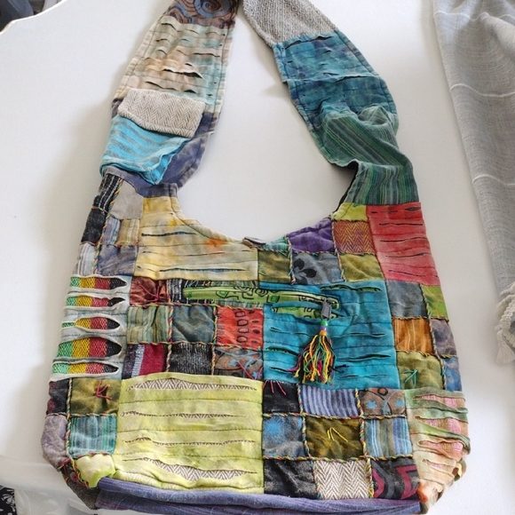 India Boutique Patchwork Multicolor Hobo Bag - Picture 4 of 14
